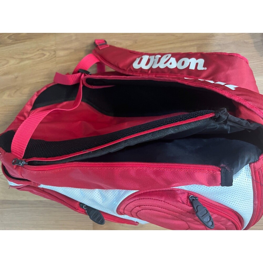 Wilson Tour Large Tennis Red Backpack - Pre-Owned - Two (2) Racquets - Picture 5 of 8